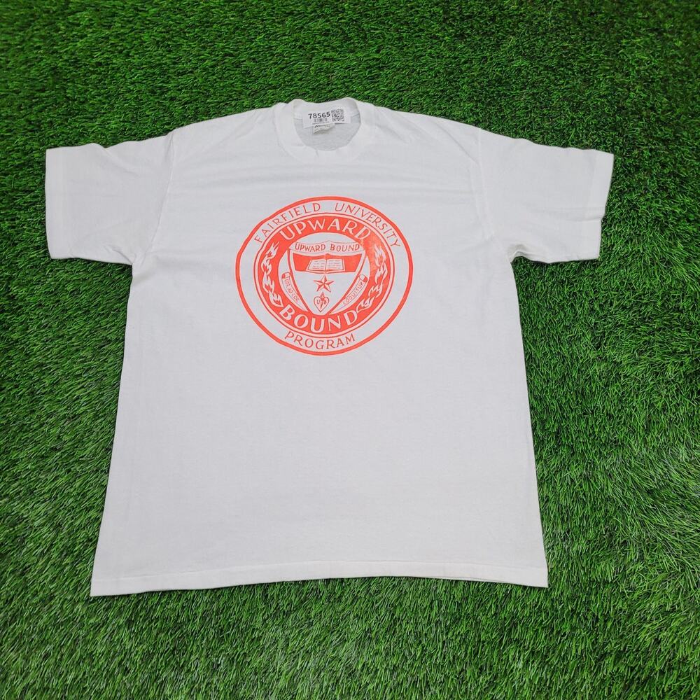 Vintage 80s Fairfield University Upward Bound Program Shirt Large 21x26 USA